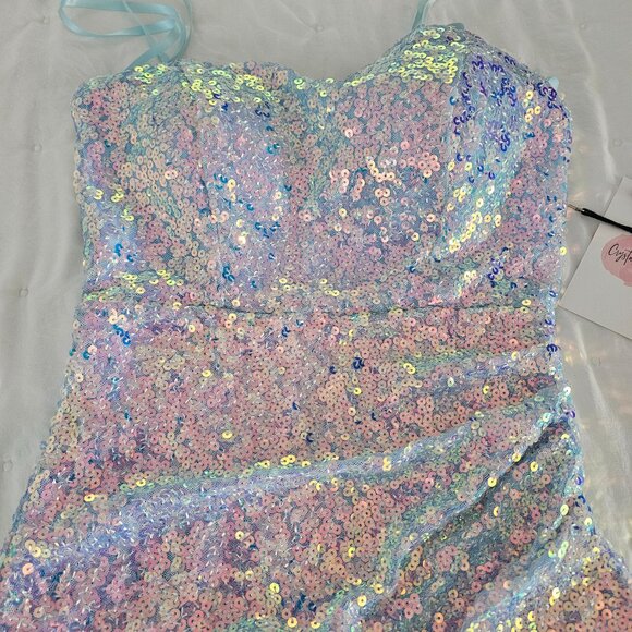 Iridescent ice blue dress Crystal Sky - Picture 2 of 5